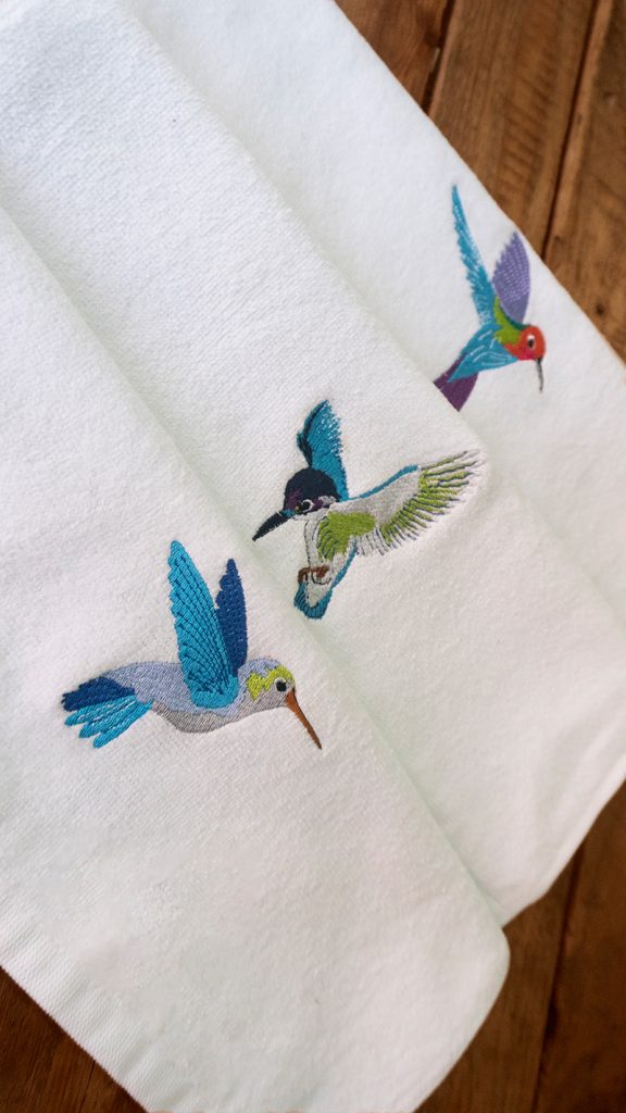 Colección Completa Colibríes – Set de 4 Toallas de Mano 60x40