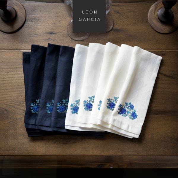 Colección Flores de Mayo Azules (4 servilletas)