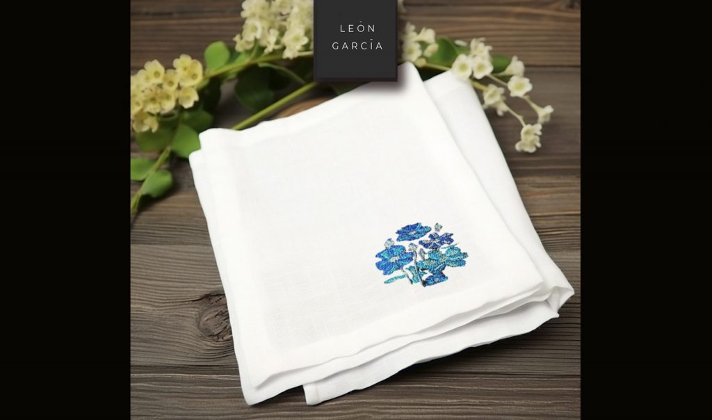 Servilleta Flor de Mayo azul (4 servilletas)