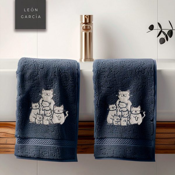 Familia Gato - Set de 4 Toallas 60 x 40 cm - Imagen 2