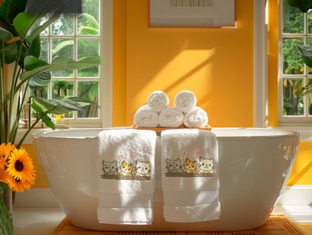 Toallas de baño 3 Gatitos. 2 piezas (150x90cm)