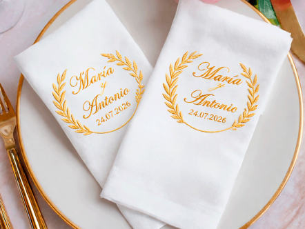 Docena de Servilletas Personalizables para Boda – León García