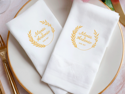 Docena de Servilletas Personalizables para Boda – León García