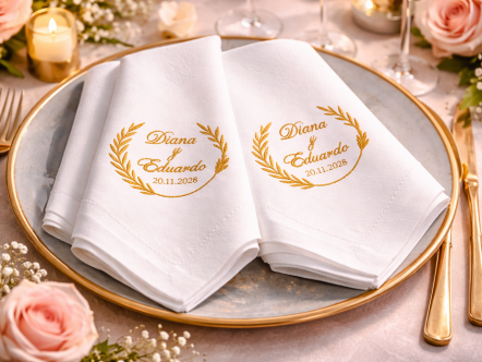 Docena de Servilletas Personalizables para Boda – León García