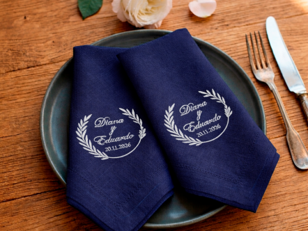 Media Docena de Servilletas Personalizables para Boda – León García